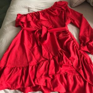 NWT one shoulder ruffle dress